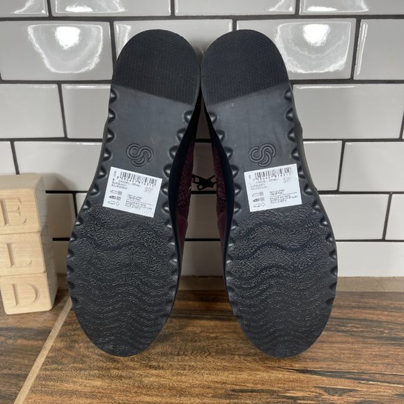 Clarks Caddell Denali Women's Size 6 Shoes Burgundy Zip Comfort Wedge Loafer - Picture 7 of 14